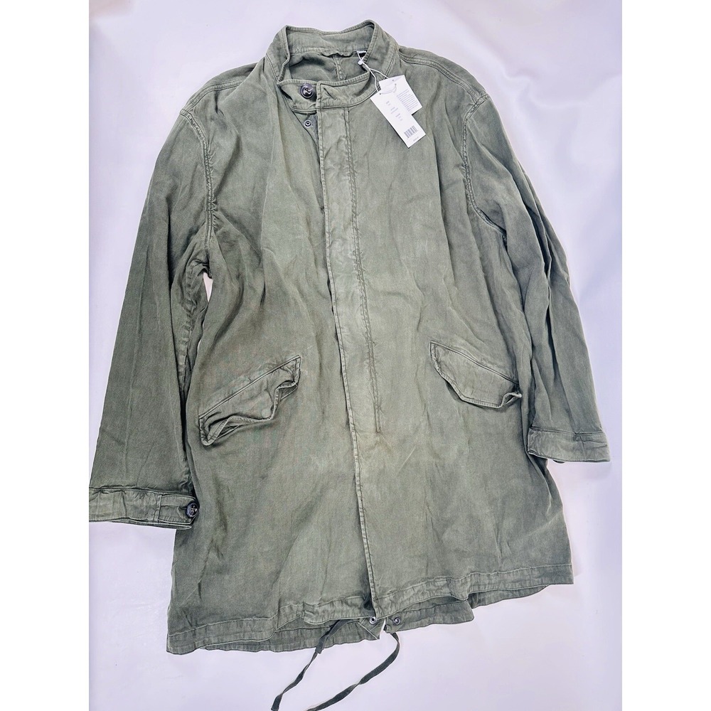 Vince Military Chore Coat Olive Green Linen Blend Men's Size XXL NWT
